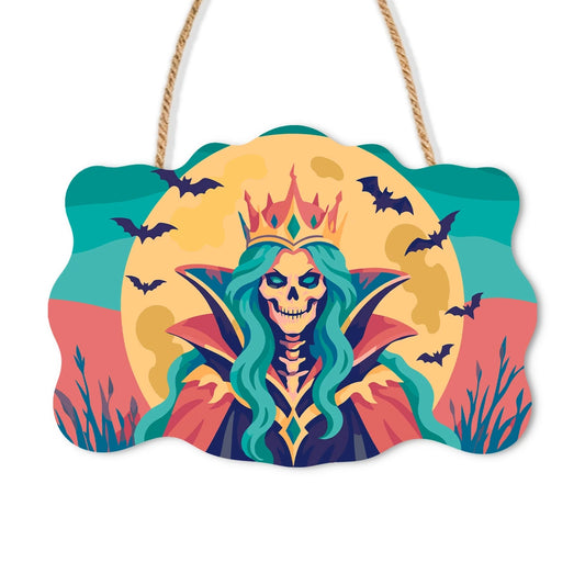 Paint by Numbers - Wooden Door Hanger | Skeleton Queen with a Crown