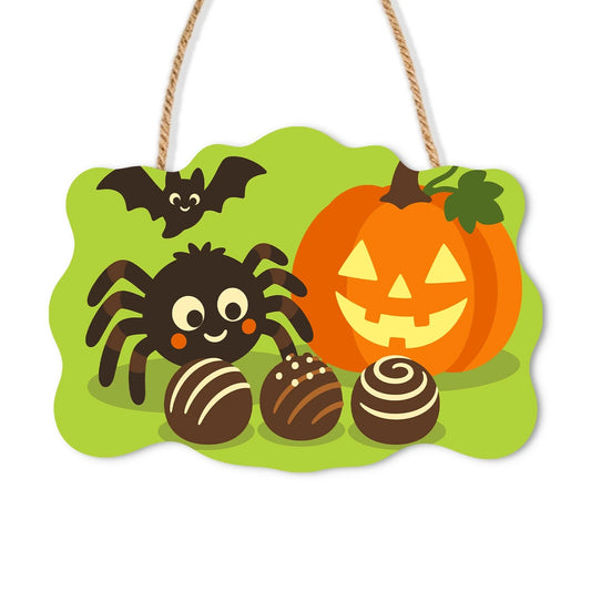 Paint by Numbers - Wooden Door Hanger | Spider with Chocolate Treats