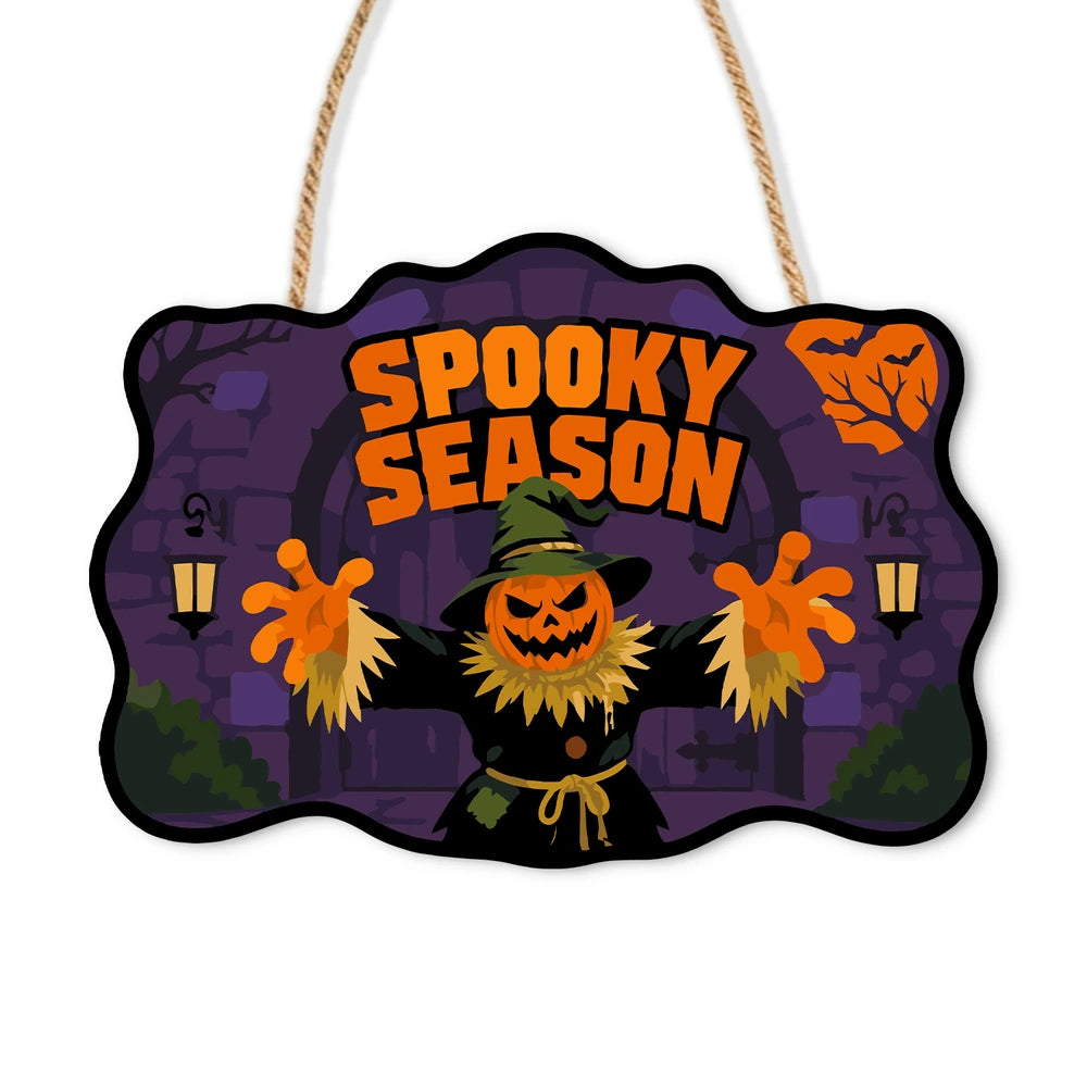 Paint by Numbers - Wooden Door Hanger | Spooky Season Pumpkin Scarecrow