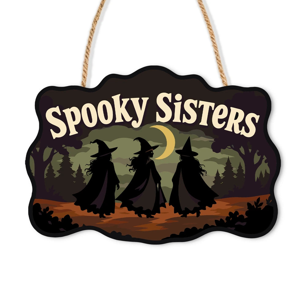 Paint by Numbers - Wooden Door Hanger | Spooky Sisters