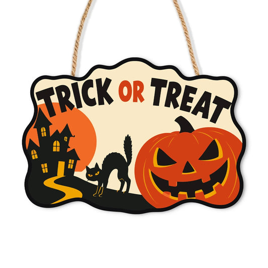 Paint by Numbers - Wooden Door Hanger | Trick or Treat Pumpkin Path