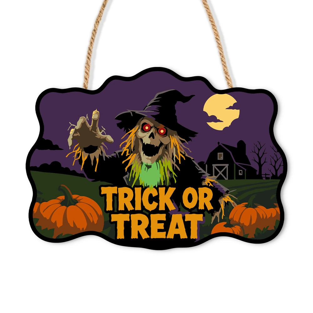 Paint by Numbers - Wooden Door Hanger | Trick or Treat Scarecrow