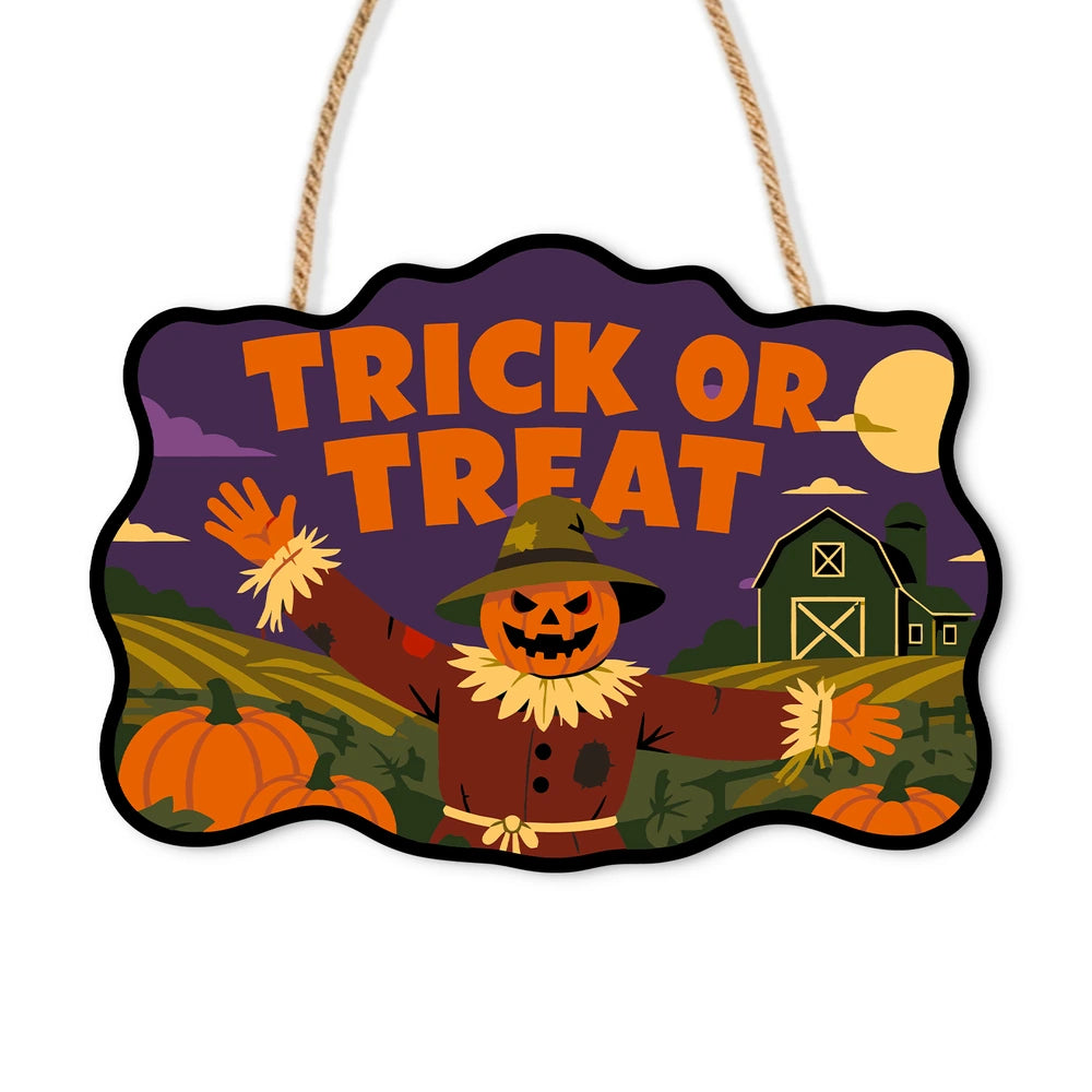 Paint by Numbers - Wooden Door Hanger | Trick or Treat Scarecrow at the Barn