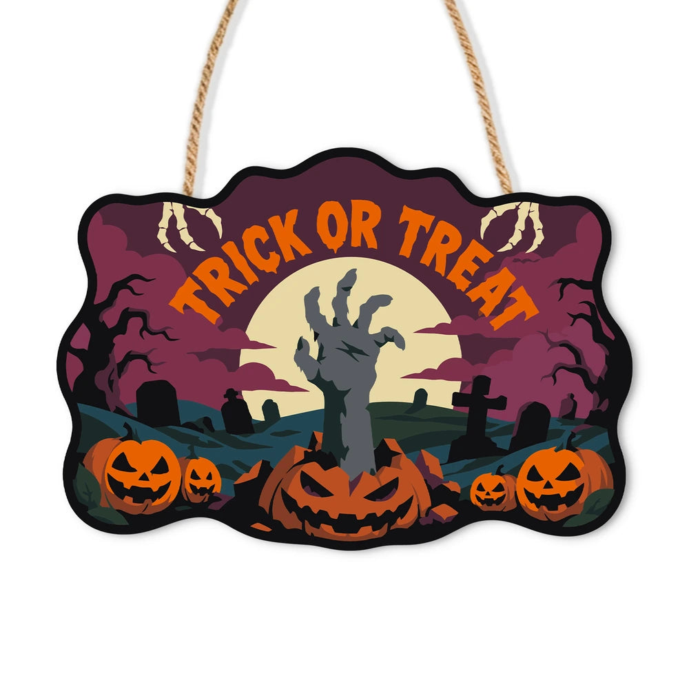 Paint by Numbers - Wooden Door Hanger | Trick or Treat Zombie Hand