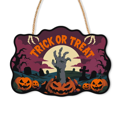 Paint by Numbers - Wooden Door Hanger | Trick or Treat Zombie Hand