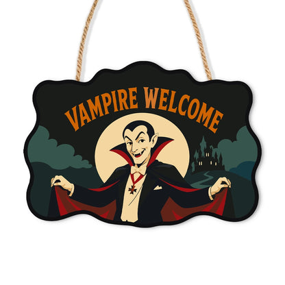 Paint by Numbers - Wooden Door Hanger | Vampire Welcome
