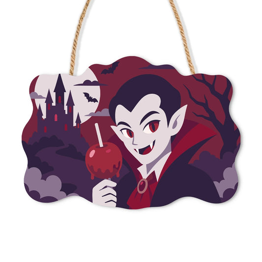 Paint by Numbers - Wooden Door Hanger | Vampire with a Candy Apple