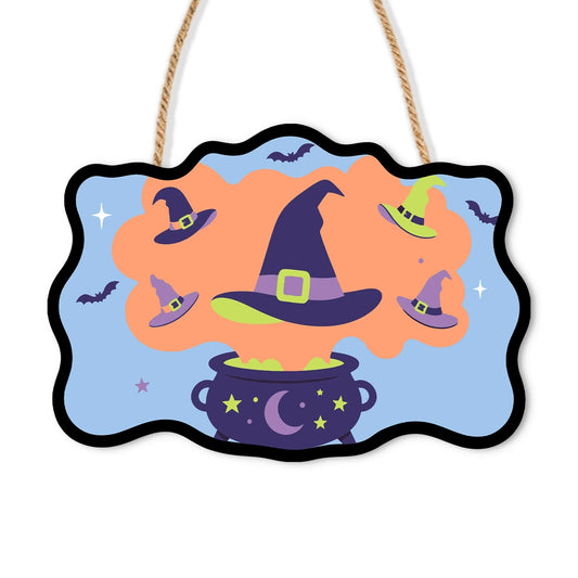 Paint by Numbers - Wooden Door Hanger | Witch Hats from the Cauldron