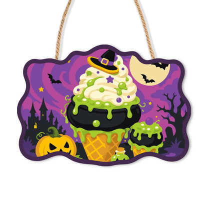 Paint by Numbers - Wooden Door Hanger | Witch's Cauldron Ice Cream