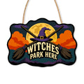 Paint by Numbers - Wooden Door Hanger | Witches Park Here Crossed Brooms