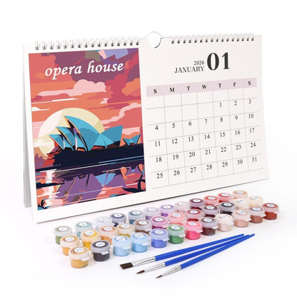 Paint by Numbers - 2026 Wall Calendar - World Landmarks Edition