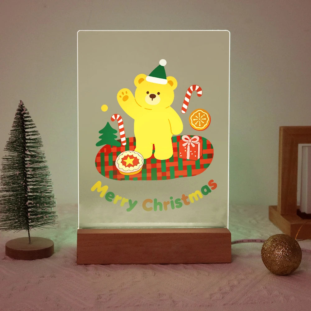 Paint by Numbers - Christmas Light | Waving Teddy on a Log