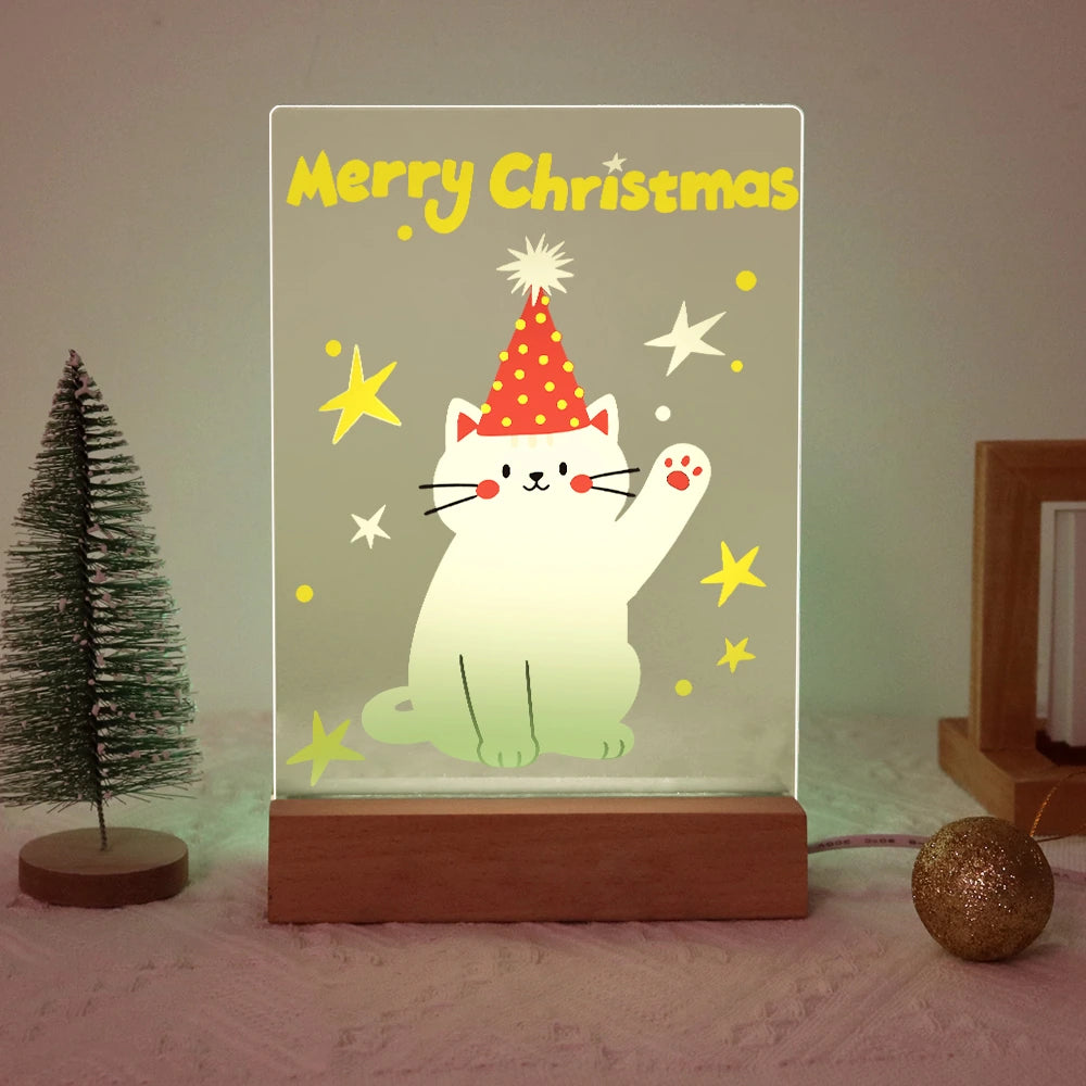 
Paint by Numbers - Christmas Light | White Cat in a Party Hat