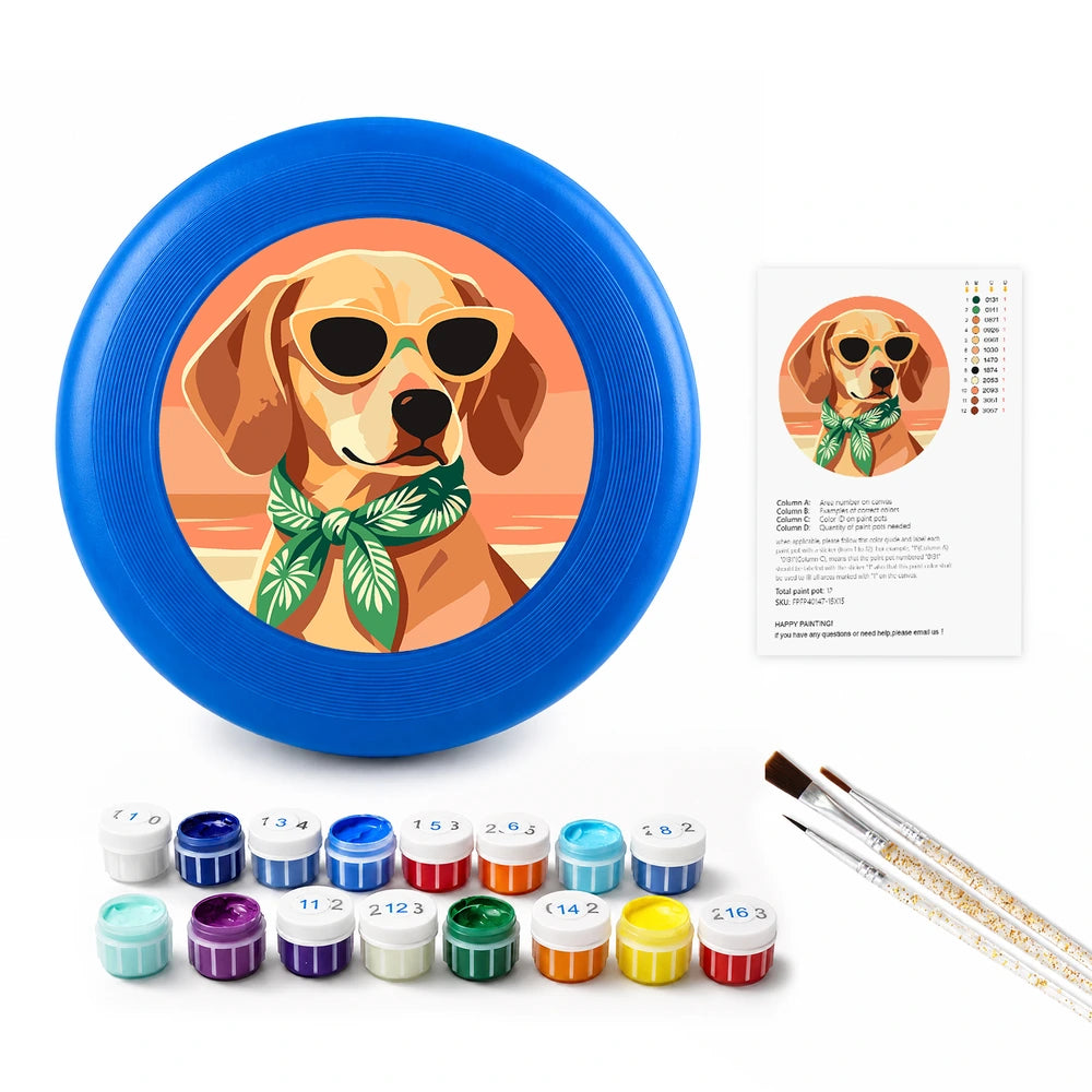 
Paint by Numbers - Frisbee | Beach Dog in Sunglasses