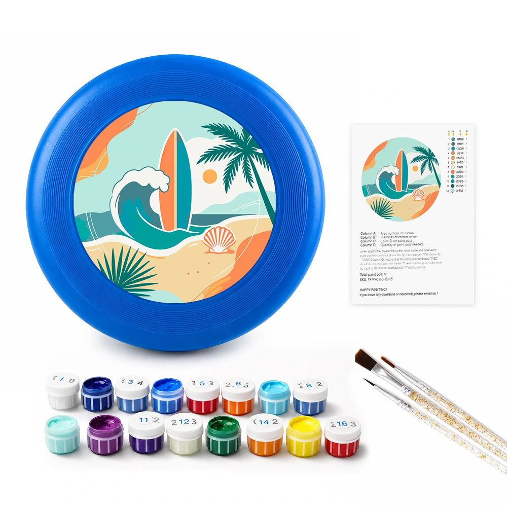 
Paint by Numbers - Frisbee | Beach with a Surfboard