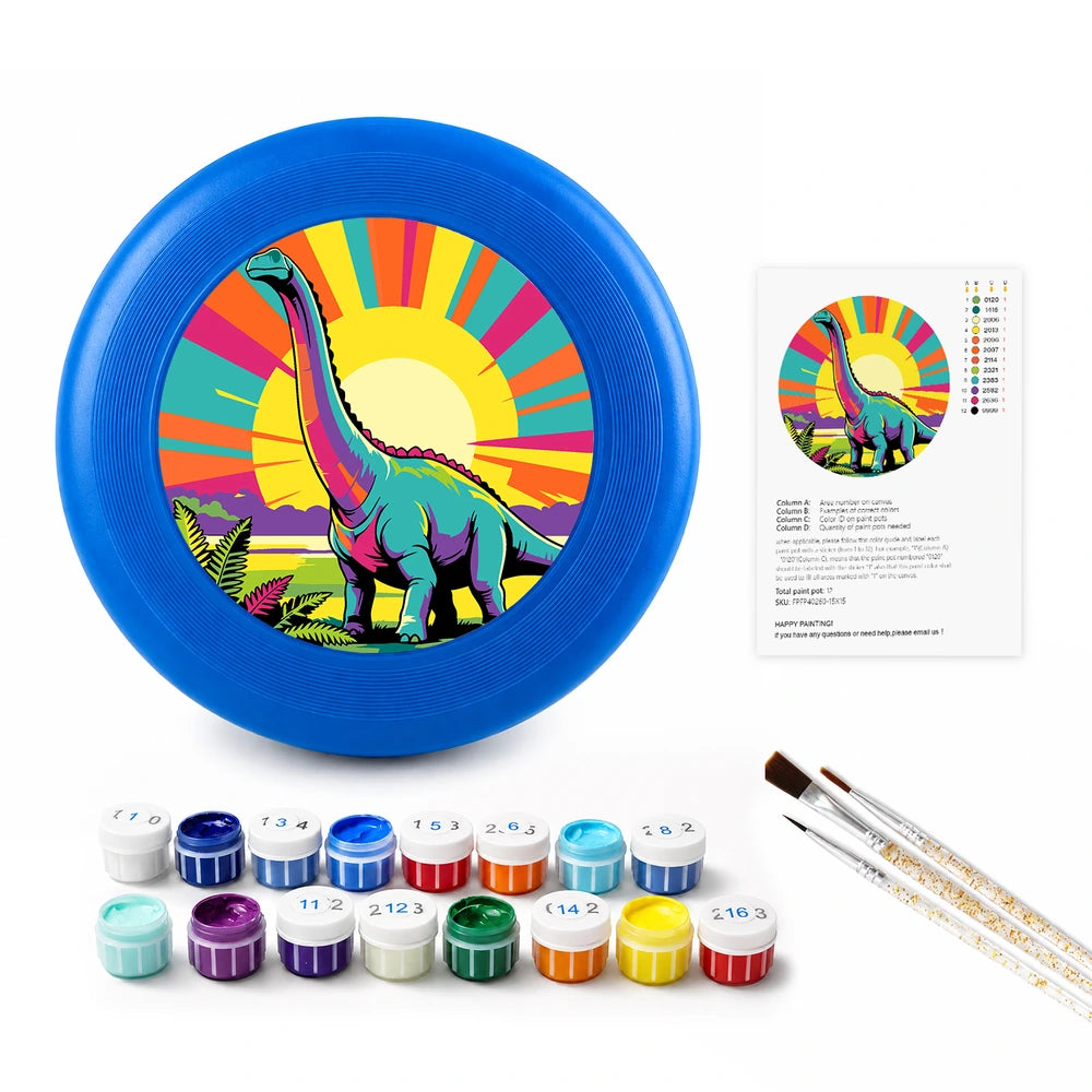 Paint by Numbers - Frisbee | Brontosaurus at Sunrise