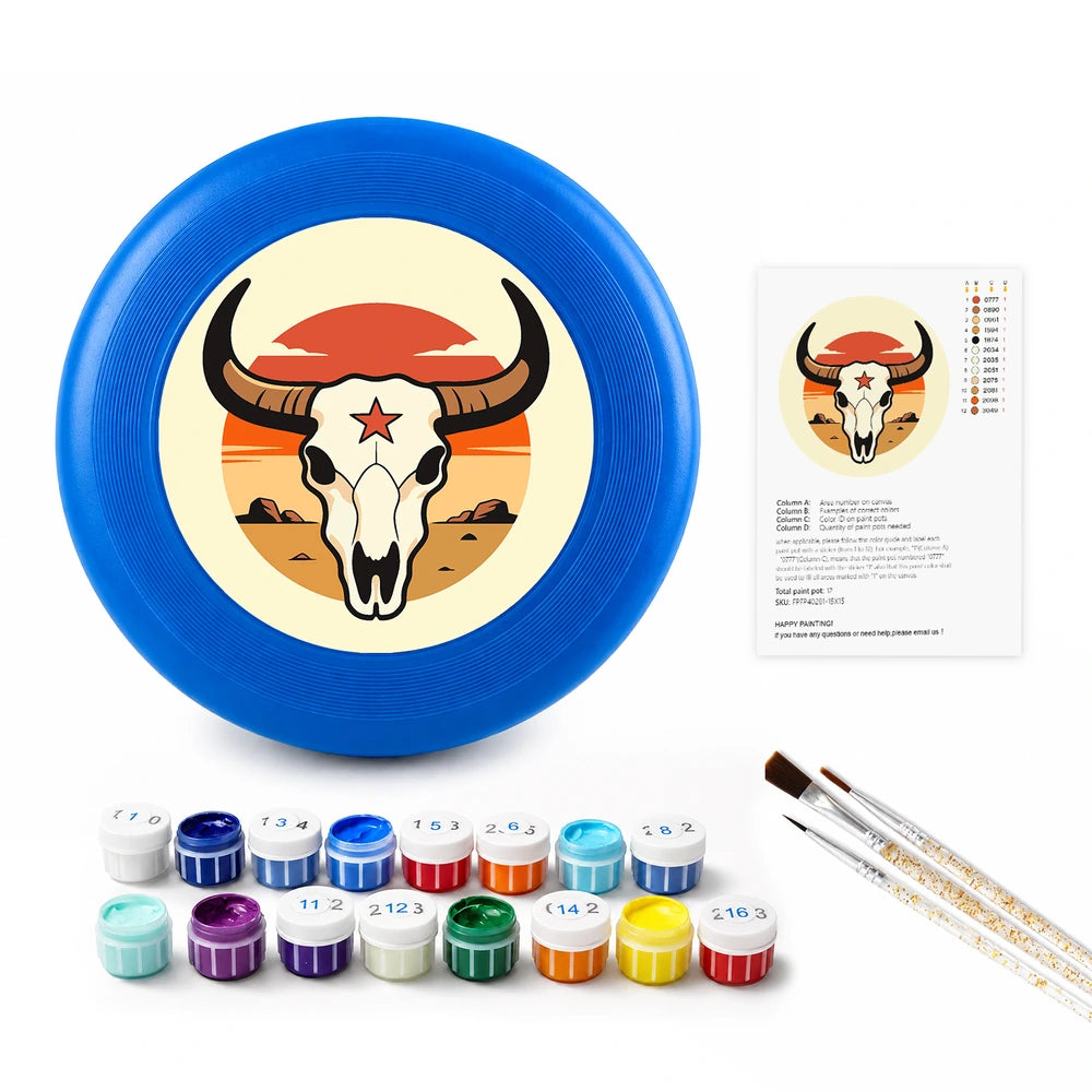 
Paint by Numbers - Frisbee | Bull Skull with a Star