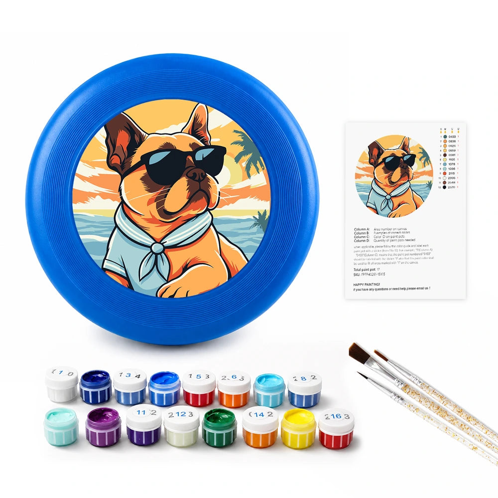 
Paint by Numbers - Frisbee | Bulldog on the Beach