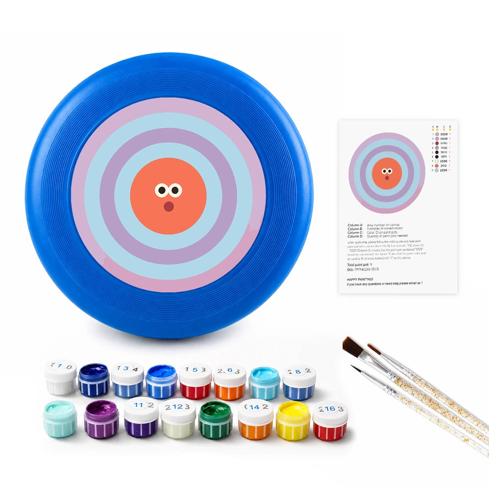 
Paint by Numbers - Frisbee | Bullseye Face in Orange