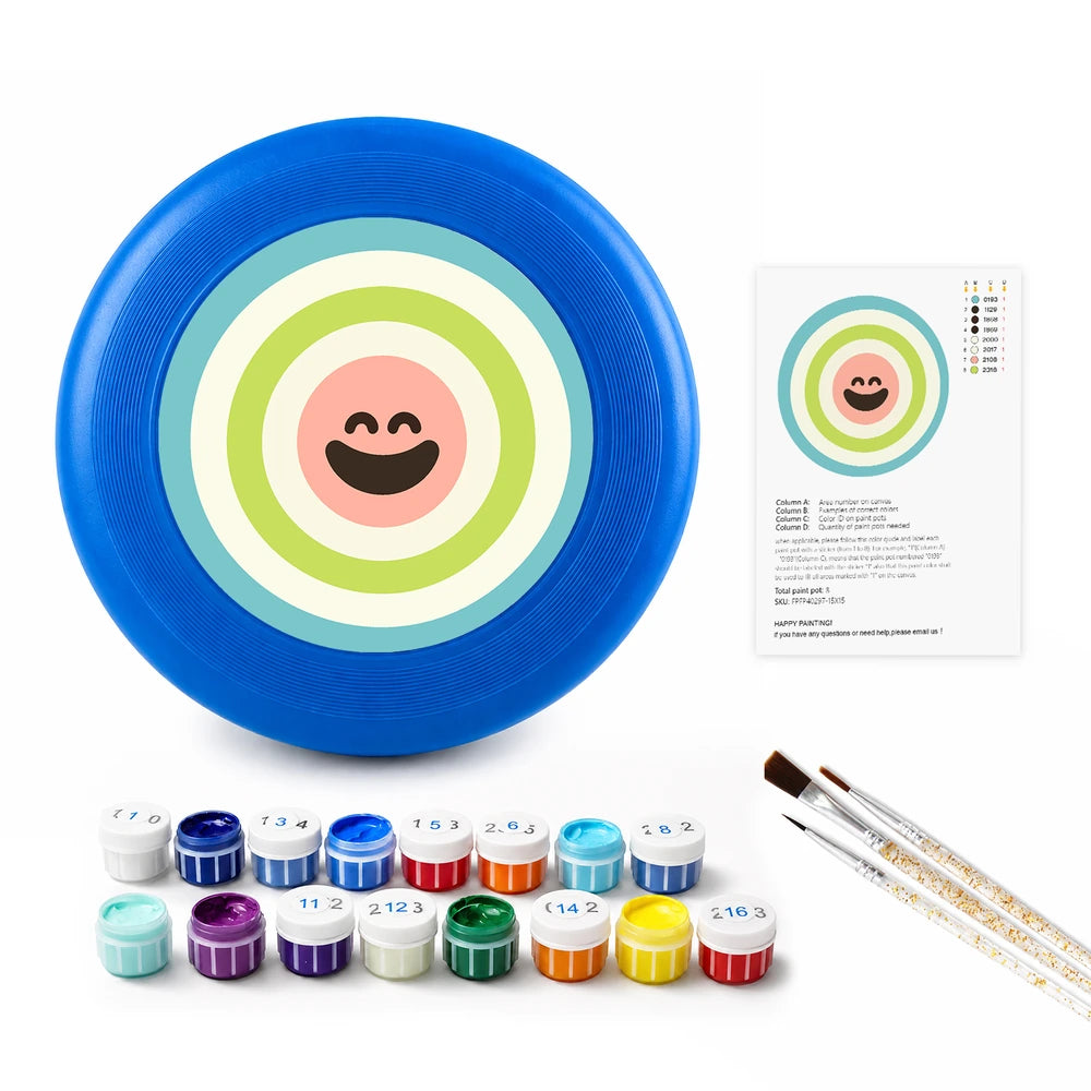 
Paint by Numbers - Frisbee | Bullseye Smile in Green