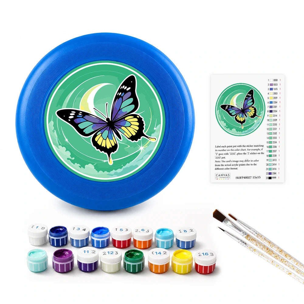 
Paint by Numbers - Frisbee | Butterfly and Crescent Moon