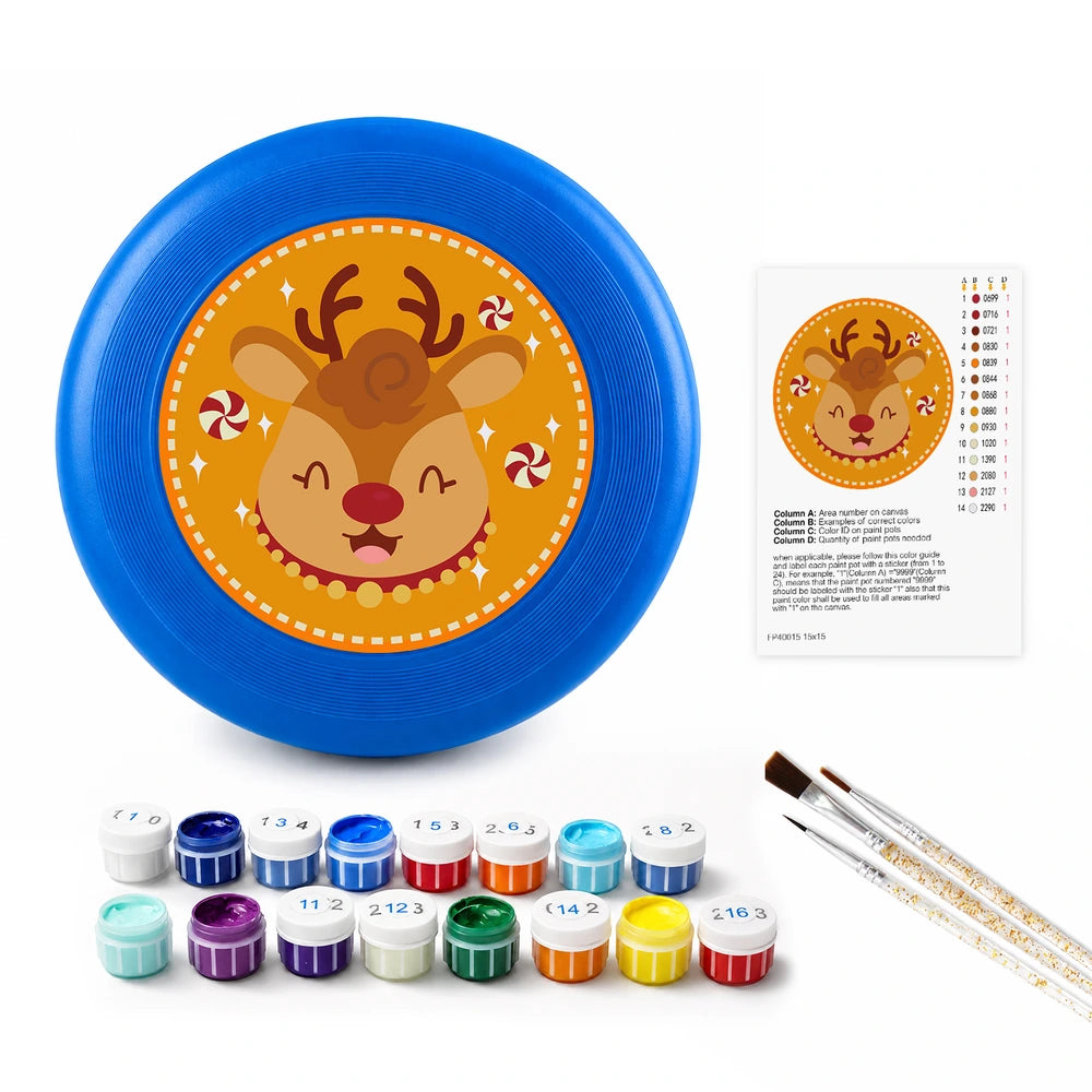 
Paint by Numbers - Frisbee | Candy Cane Reindeer