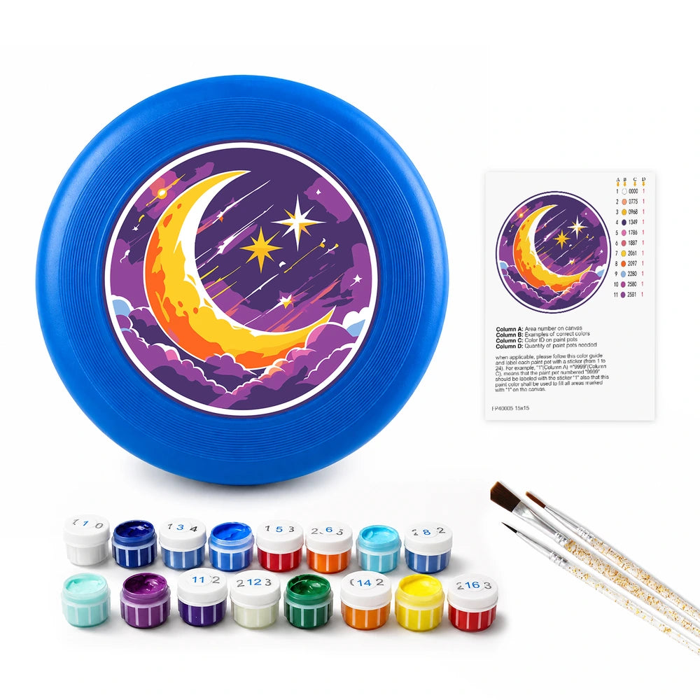 
Paint by Numbers - Frisbee | Crescent Moon and Stars