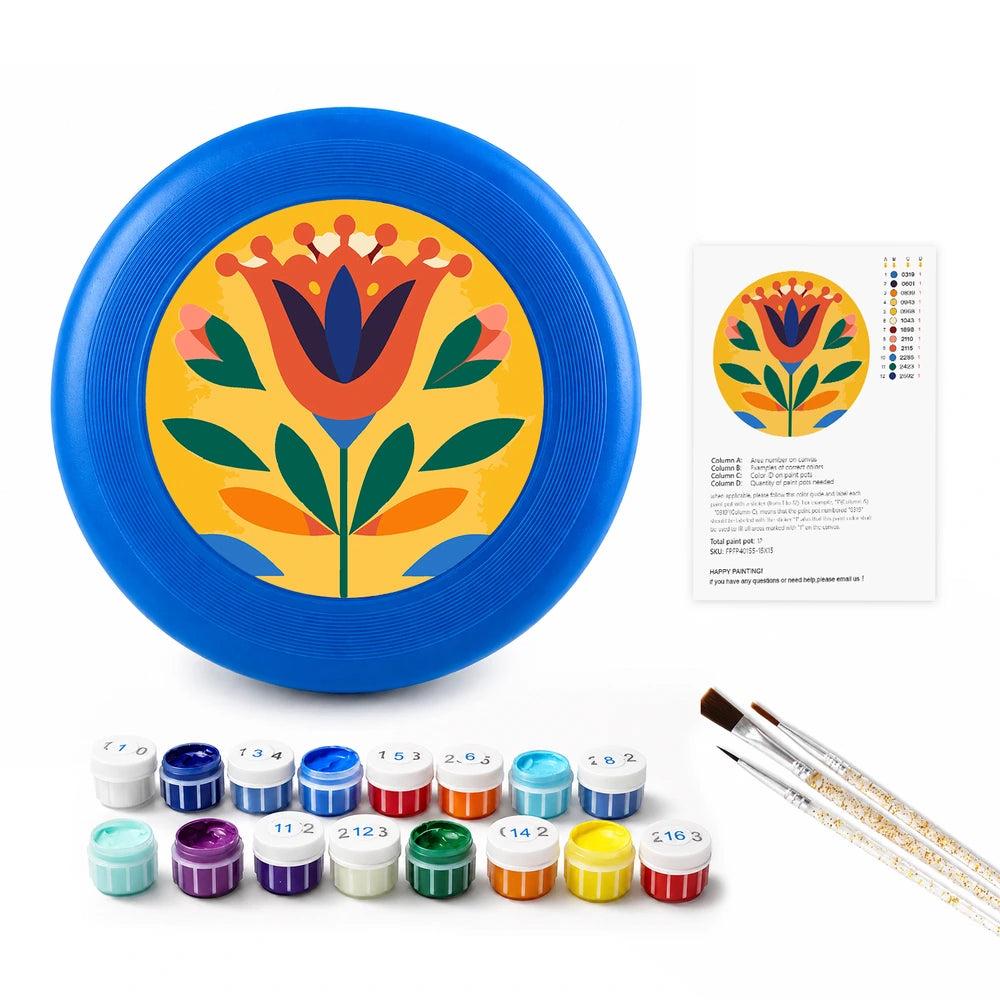
Paint by Numbers - Frisbee | Folk Tulip in Yellow