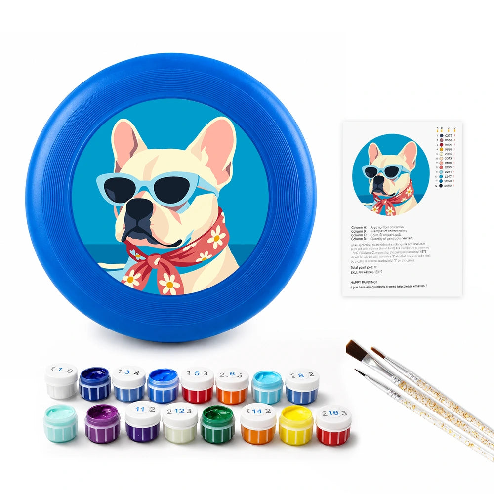 
Paint by Numbers - Frisbee | French Bulldog in Sunglasses