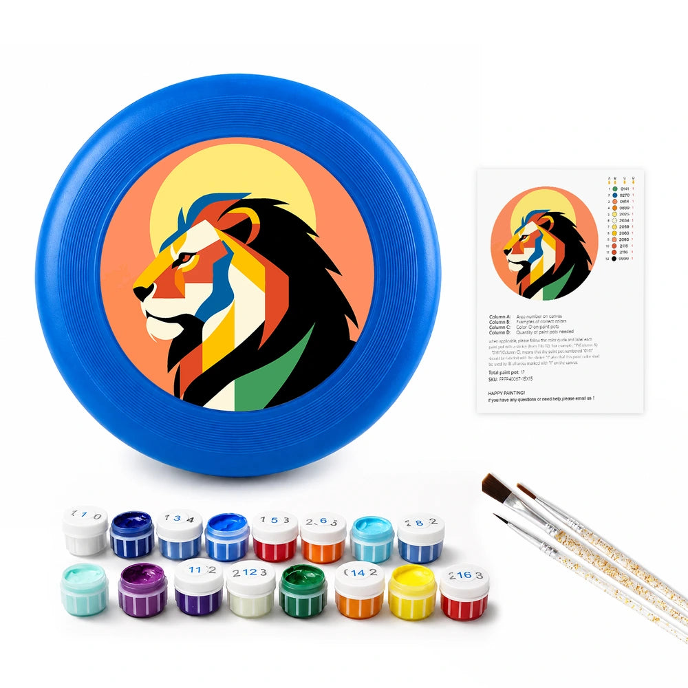 Paint by Numbers - Frisbee | Geometric Lion