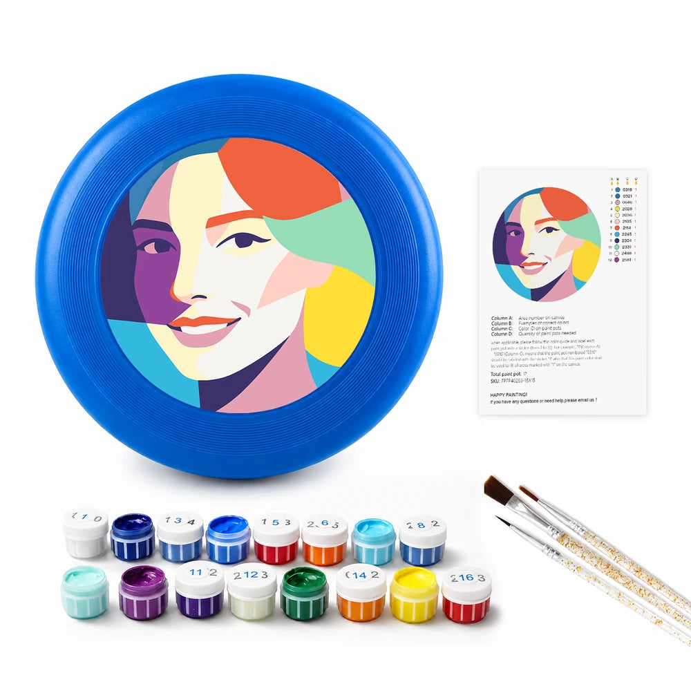 Paint by Numbers - Frisbee | Geometric Woman Portrait