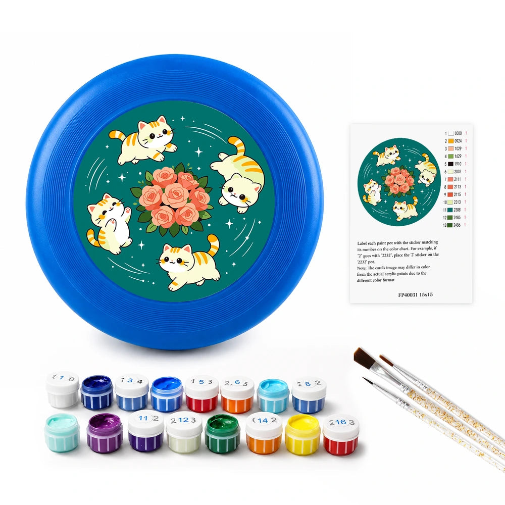 Paint by Numbers - Frisbee | Kittens and Flowers
