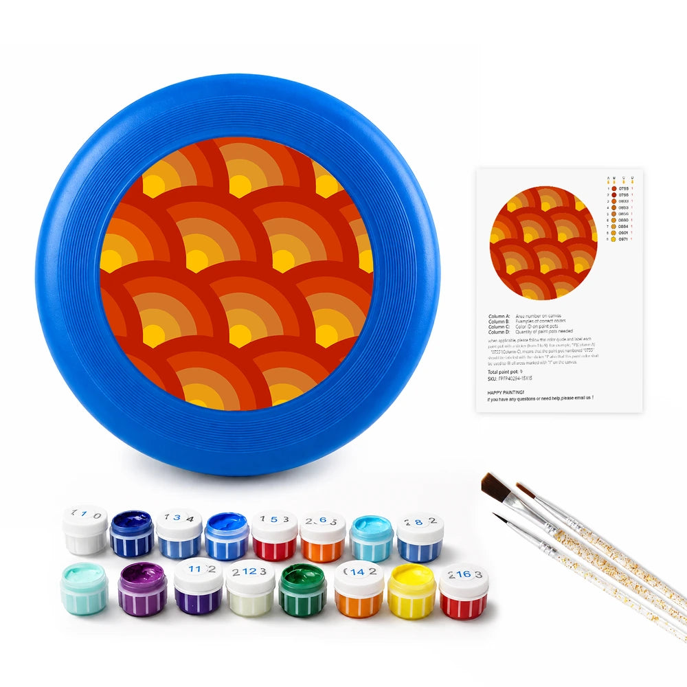 
Paint by Numbers - Frisbee | Orange Scale Pattern