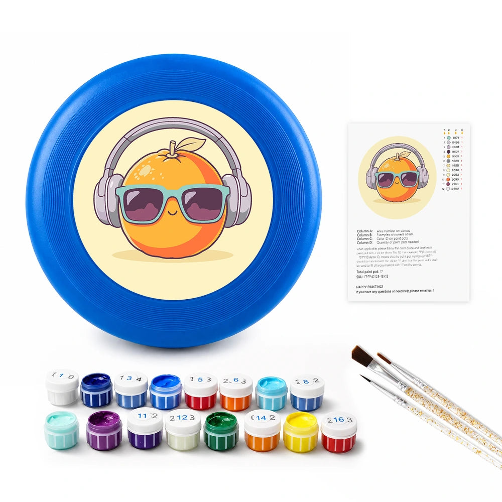 Paint by Numbers - Frisbee | Orange with Headphones