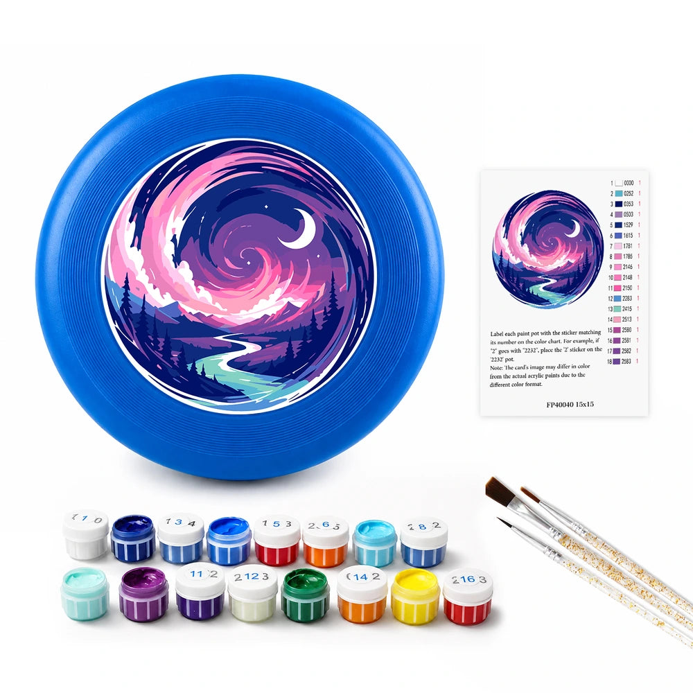 
Paint by Numbers - Frisbee | Pink Wave Swirl