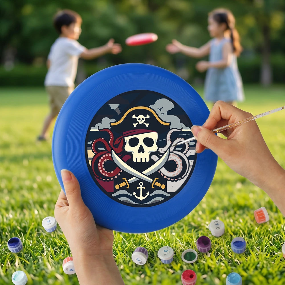 
Paint by Numbers - Frisbee | Pirate Skull and Anchor