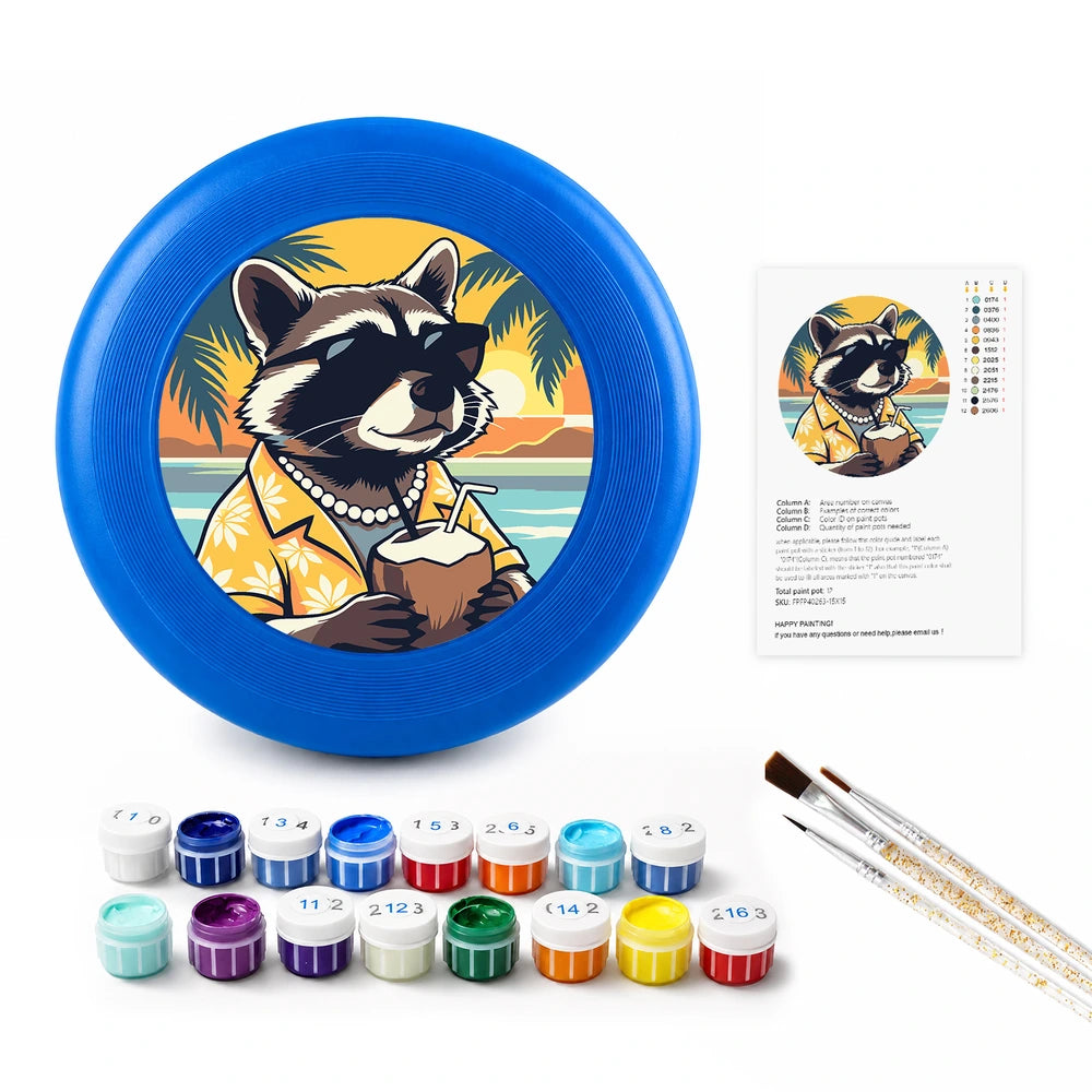 Paint by Numbers - Frisbee | Raccoon on Holiday