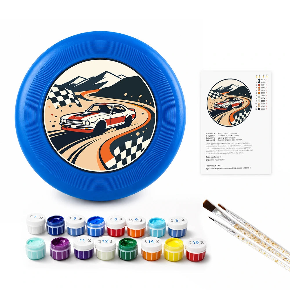 Paint by Numbers - Frisbee | Race Car on the Track