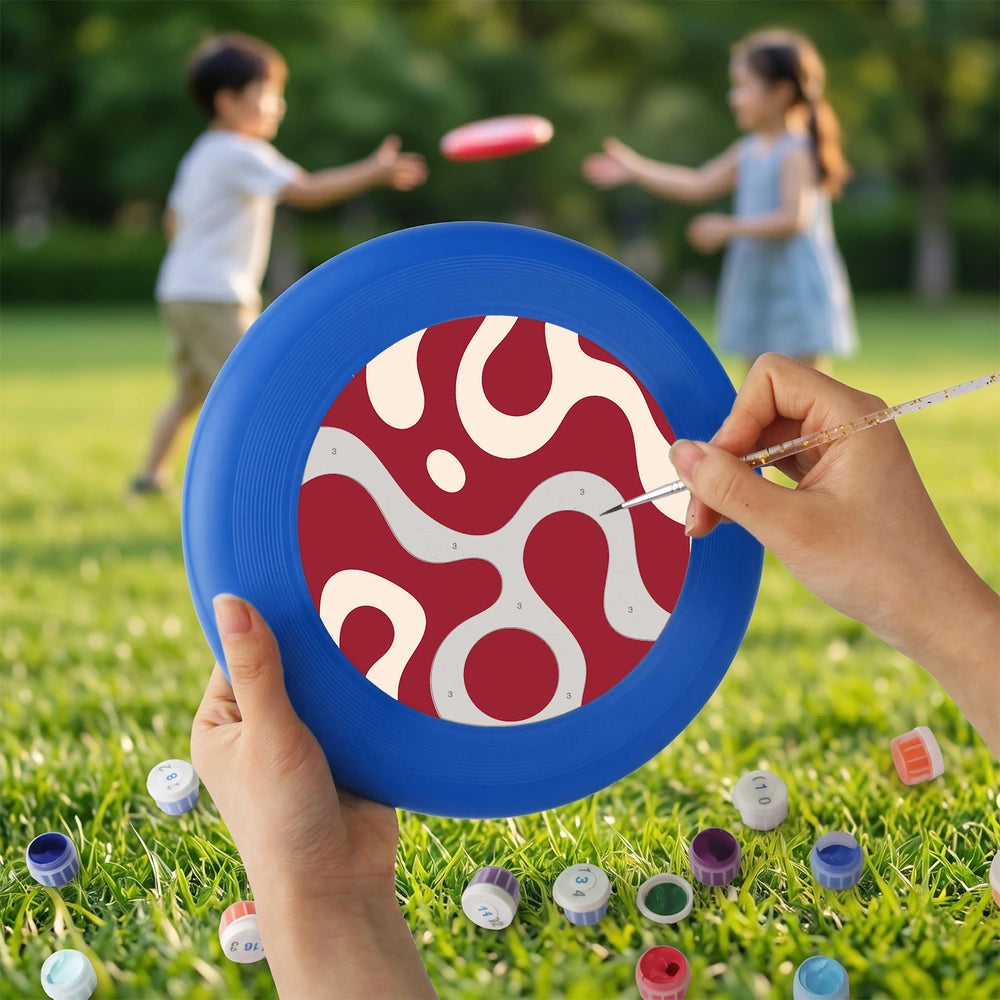 Paint by Numbers - Frisbee | Red Squiggle Pattern