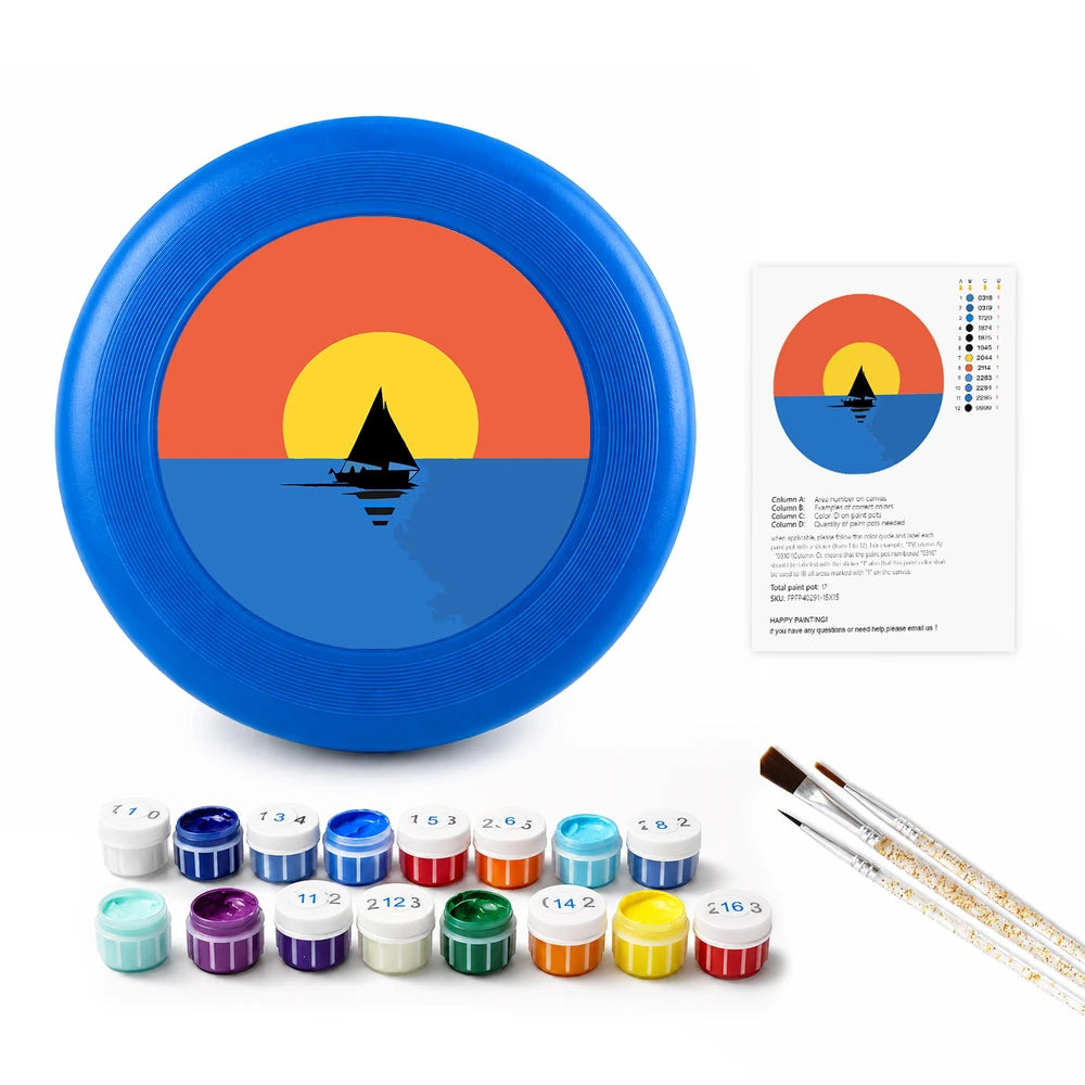 Paint by Numbers - Frisbee | Sailboat at Sunset