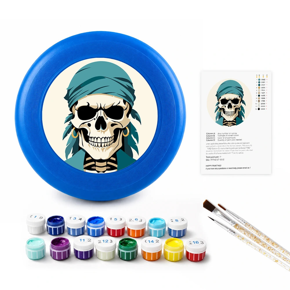 
Paint by Numbers - Frisbee | Skull in a Teal Bandana