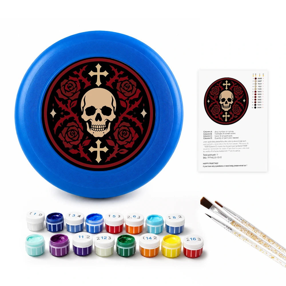 Paint by Numbers - Frisbee | Skull with Roses