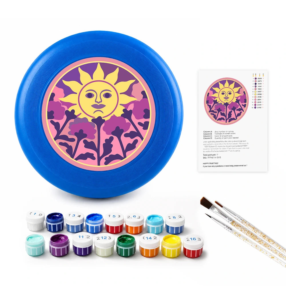 Paint by Numbers - Frisbee | Sun Face and Thistles