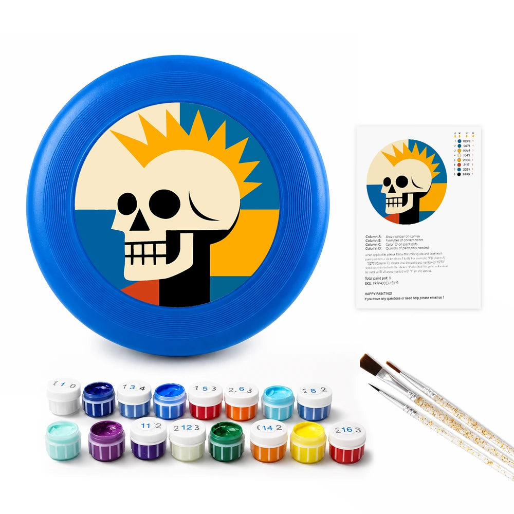 
Paint by Numbers - Frisbee | Sunburst Skull
