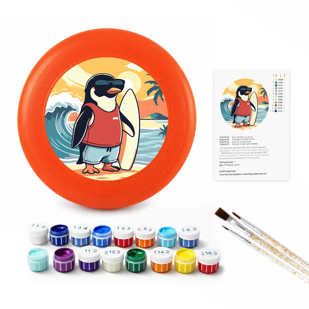 
Paint by Numbers - Frisbee | Surfing Penguin