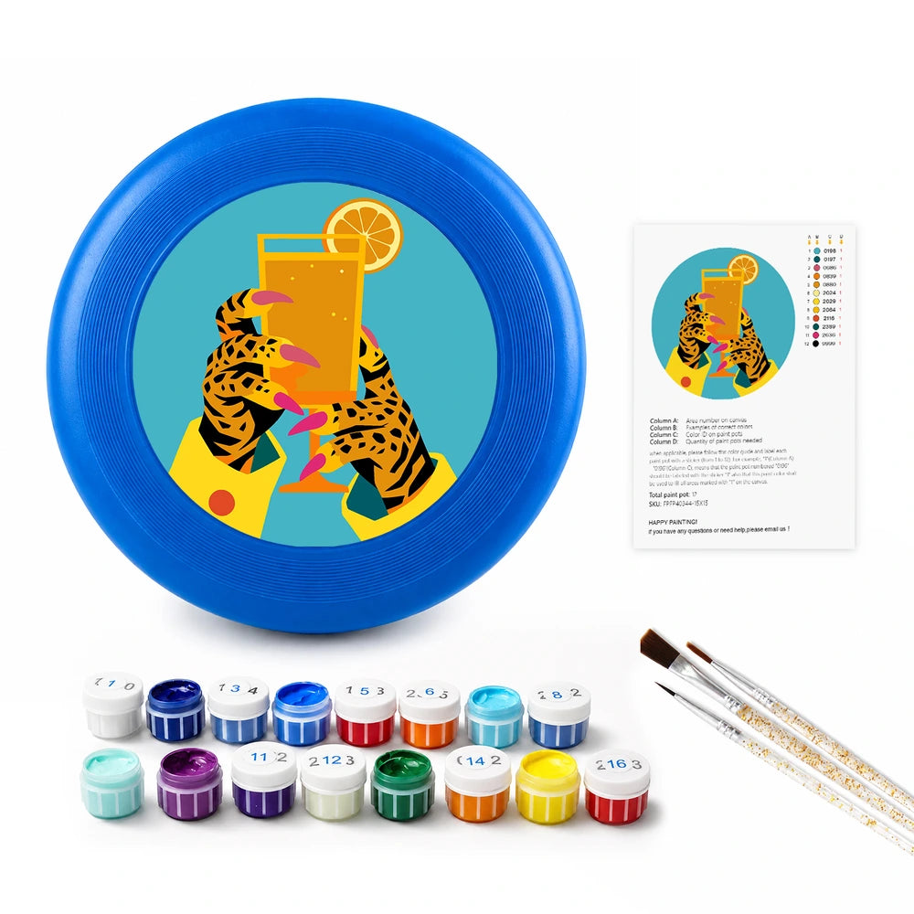Paint by Numbers - Frisbee | Tiger with a Cocktail