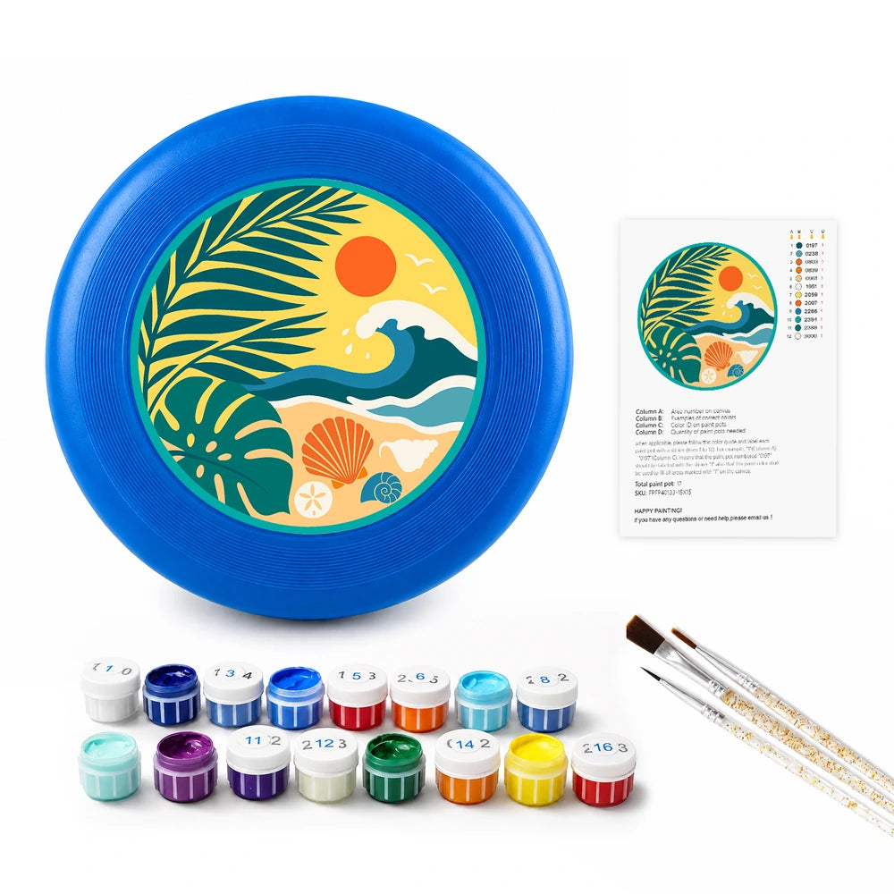 
Paint by Numbers - Frisbee | Tropical Beach Circle