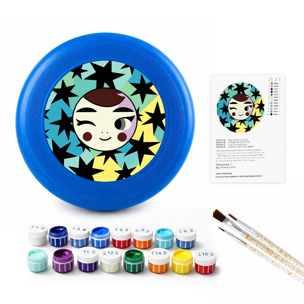 Paint by Numbers - Frisbee | Winking Girl with Stars