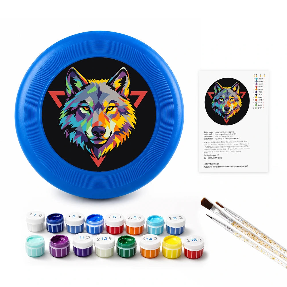 Paint by Numbers - Frisbee | Wolf Head Emblem
