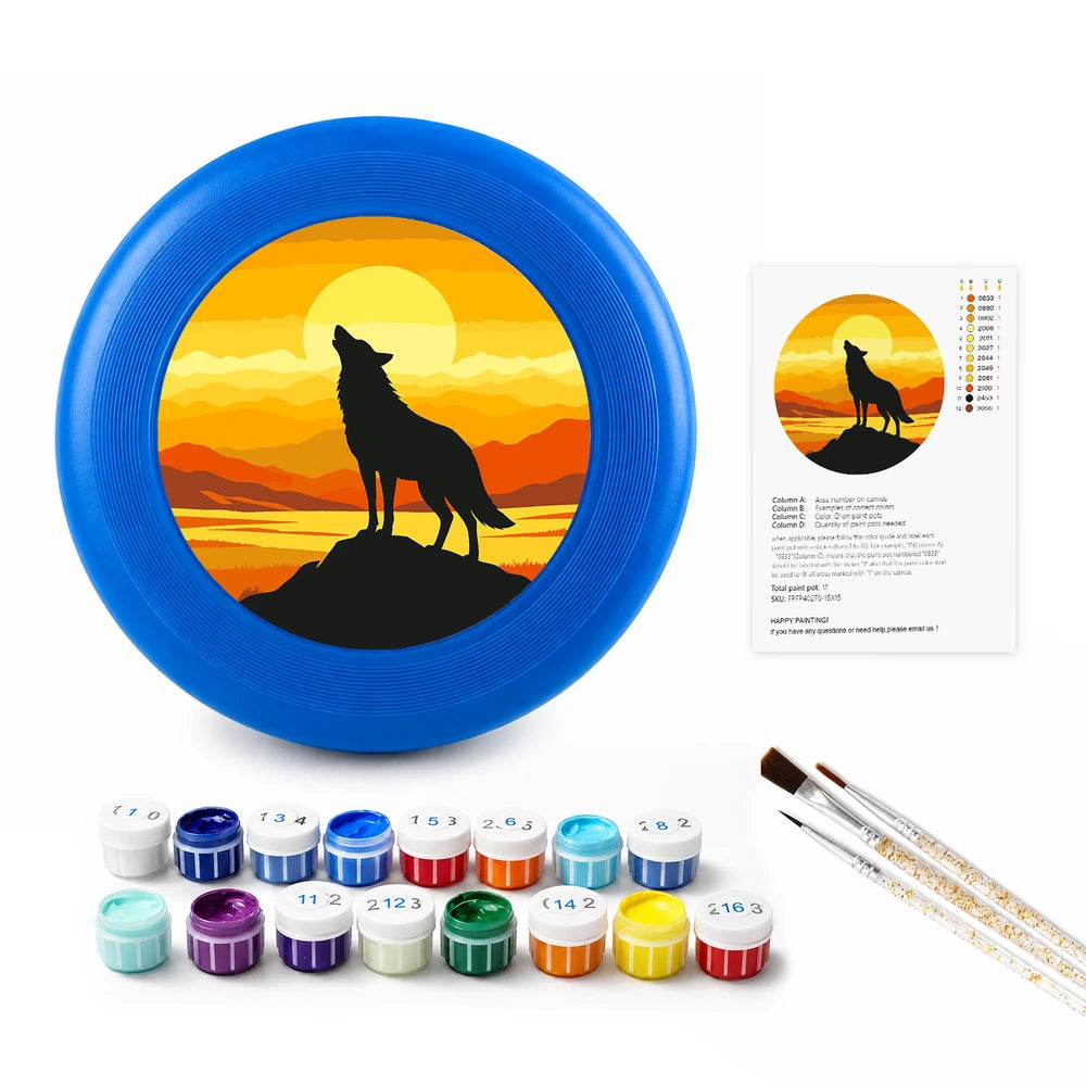 Paint by Numbers - Frisbee | Wolf at Sunset